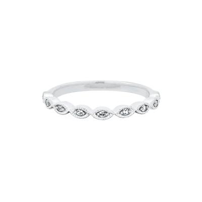 Lab Created White Sapphire Twist Stack Ring in Sterling Silver