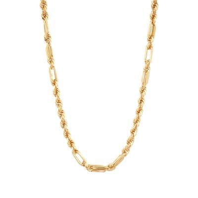 Hollow Baguette Milano Chain in 14K Yellow Gold, 4.2MM, 22”