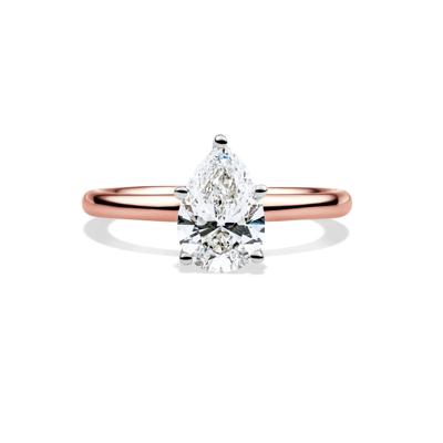 Lab Grown Diamond Pear-Shaped Solitaire Engagement Ring in 14K Rose Gold (1 1/2 ct.)