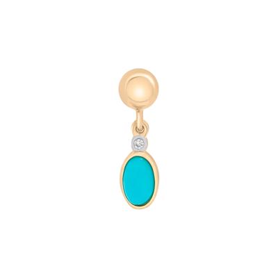 Turquoise Bezel Bead Charm in Vermeil