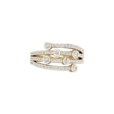 Diamond Bezel Wrap Ring in 10K Yellow Gold (3/4 ct. tw.)