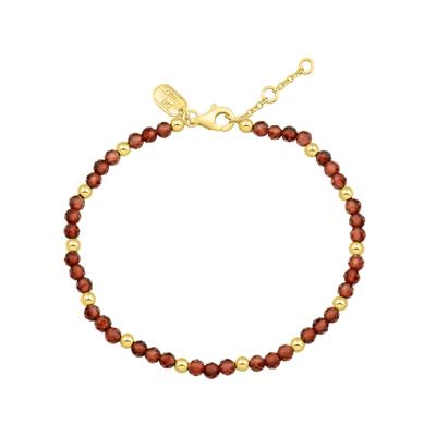 Red Garnet Bead Bracelet in Vermeil