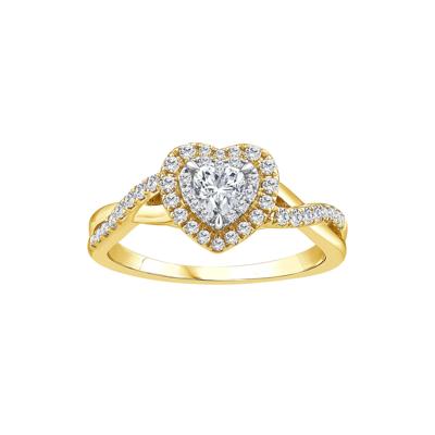 Diamond Heart-Shaped Engagement Ring in 14K Yellow Gold (5/8 ct. tw.)