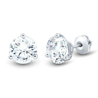 Lab Grown Diamond Round Martini Stud Earrings in 14K White Gold (4 ct. tw.)