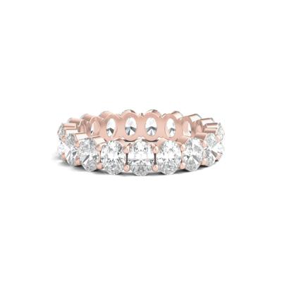 Oval-Shaped Diamond Wedding Band with Eternity Setting in 14K Rose Gold (4 ct. tw.)