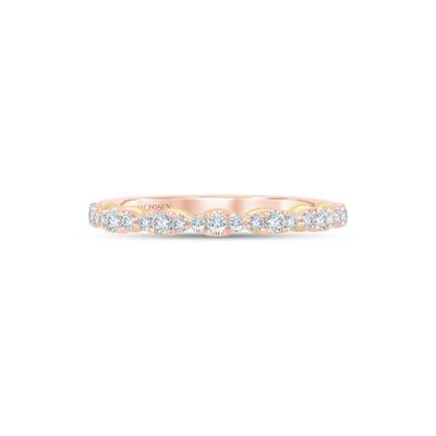 Lab Grown Diamond Scalloped Wedding Band in 14K Rose & Yellow Gold (1/3 ct. tw.)
