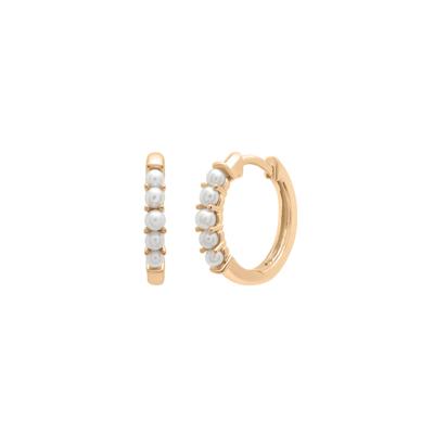 Freshwater Pearl Huggie Hoops in Vermeil, 2MM
