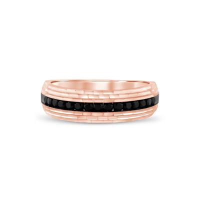 Men's Black Diamond Band in 10K Rose Gold (1/2 ct. tw.)