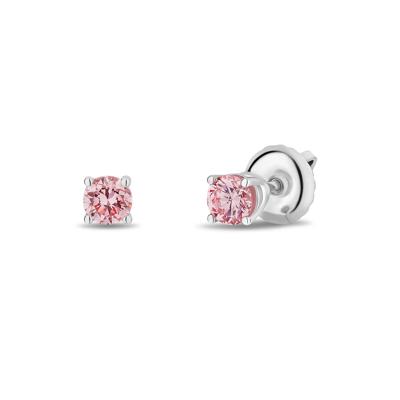 Lab Grown Diamond Pink Stud Earrings in 14K White Gold (1/4 ct. tw.)