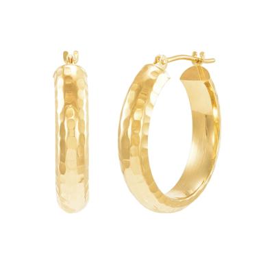Diamond-Cut Hoop Earrings in 14K Yellow Gold, 17x21MM