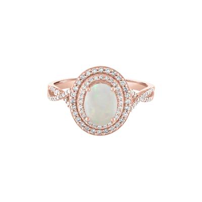 Opal & 1/3 ct. tw. Diamond Ring in 10K Rose Gold