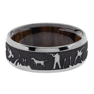 Men's Duck Hunt Band in Titanium and Cocobolo Hardwood, 8MM