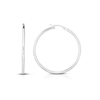 Hoop Earrings in 14K White Gold