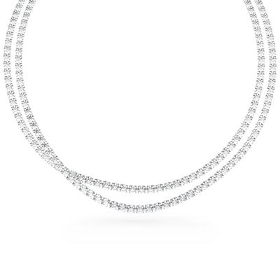 Lab Grown Diamond Double Row Necklace in 14K White Gold (50 ct. tw.)