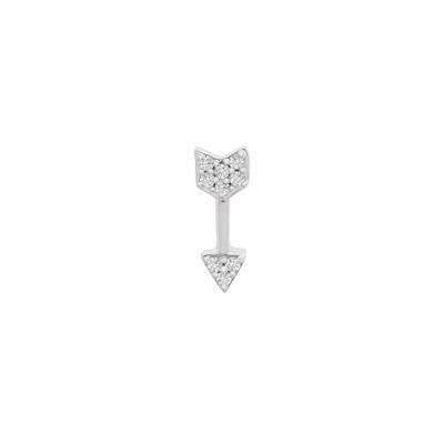 Diamond Arrow Single Stud Earring in 10K White Gold