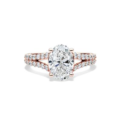 Lab Grown Diamond Oval Engagement Ring in 14K Rose Gold (2 1/2 ct. tw.)