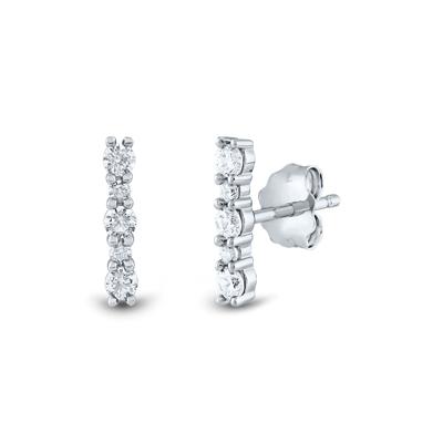 Lab Grown Diamond Bar Stud Earrings in 14K White Gold (1/4 ct. tw.)