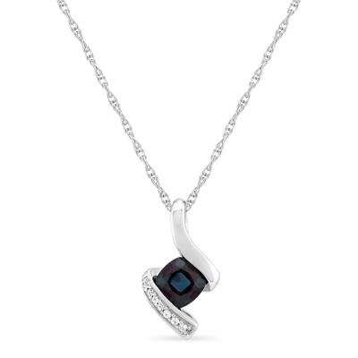 Lab-Created Alexandrite and Lab-Created White Sapphire Pendant in Sterling Silver