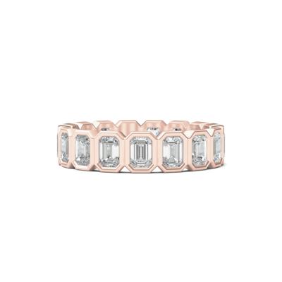 Emerald-Cut Diamond Bezel-Set Eternity Band in 14K Rose Gold (2 1/2 ct. tw.)