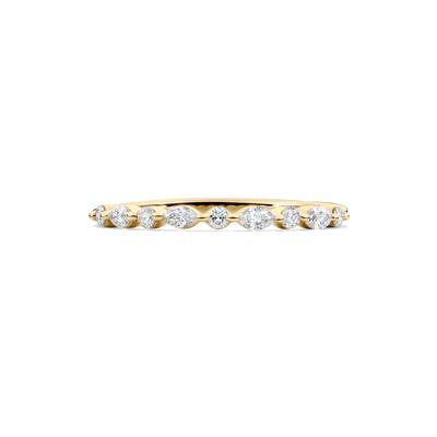 Round and Marquise-Cut Diamond Anniversary Band in 14K Yellow Gold (1/4 ct. tw.)