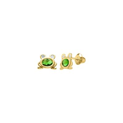 Children's Frog Earrings in 14K Yellow Gold