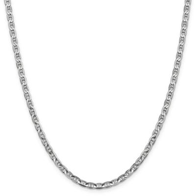 Solid Marine Link Chain in 14K White Gold, 3.75MM, 24”