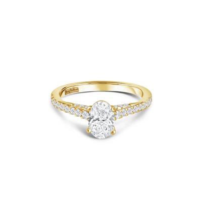 Honour Oval Lab Grown Diamond Engagement Ring in 18k Yellow Gold (1 1/3 ct. tw.)