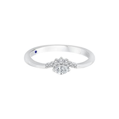 Diamond and Blue Sapphire Ring in 10K White Gold (1/7 ct. tw.)