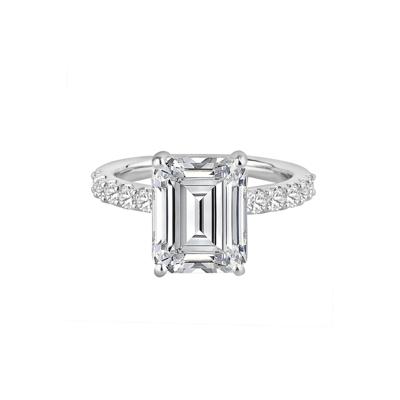 Lab Grown Diamond Emerald-Cut Engagement Ring in 14K White Gold (7 3/4 ct. tw.)