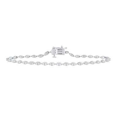 Faux Marquise Diamond Tennis Bracelet in 10K White Gold (1 ct. tw.)