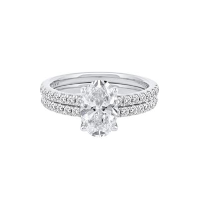 Charlotte Lab Grown Diamond Oval-Shaped Engagement Ring Set in 14K White Gold (2 3/4 ct. tw.)