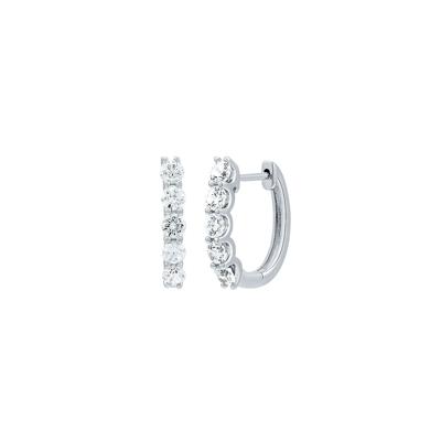 Lab Grown Diamond Round Hoops in 14K White Gold (1 ct. tw.)