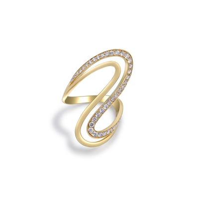 Diamond Swirl Cocktail Ring in 10K Yellow Gold (3/4 ct. tw.)
