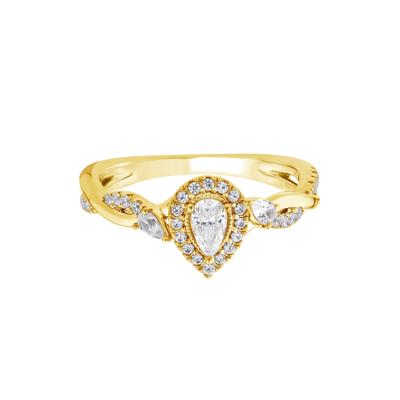 Pear-Shaped Diamond Engagement Ring in 14K Yellow Gold (1/2 ct. tw.)