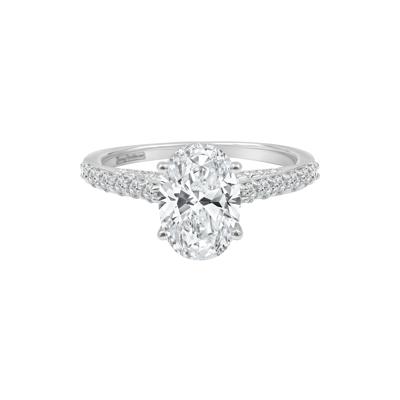 Daphne Lab Grown Oval Diamond Engagement Ring in Platinum (2 1/2 ct. tw.)