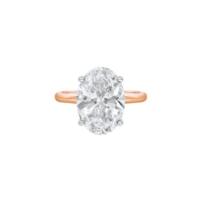 Lab Grown Diamond Oval Solitaire Engagement Ring in 14K Rose & White Gold (5 ct. tw.)