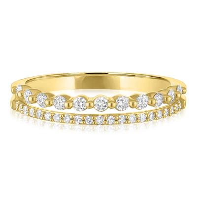 Diamond Double-Row Ring in 10K Yellow Gold (1/3 ct. tw.)