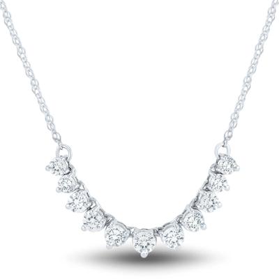 Lab Grown Diamond Graduated Smile Necklace in 14K Gold