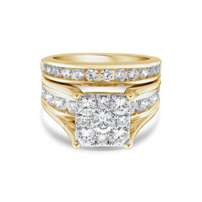 Composite Lab Grown Diamond Engagement Set in 10K Yellow Gold (3 ct. tw.)