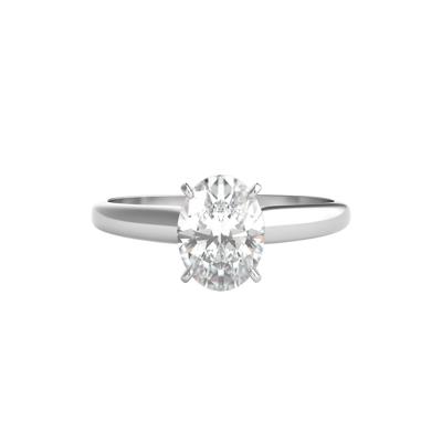 1 ct. tw. Diamond Oval Solitaire Engagement Ring in 14K White Gold