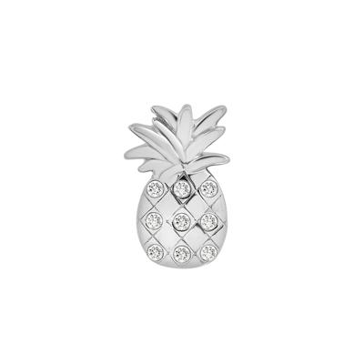 Diamond Pineapple Single Stud Earring in 10K White Gold