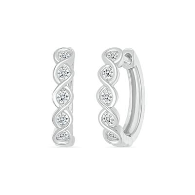Diamond Twist Hoop Earrings in 10K White Gold (1/5 ct. tw.)