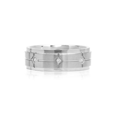 Men's Diamond Band in Stainless Steel, 8MM