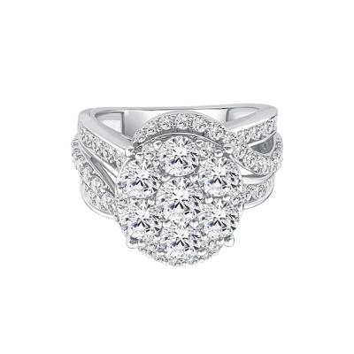 Lab Grown Diamond Multi-Stone Engagement Ring in 10K White Gold (4 ct. tw.)