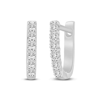 Diamond Huggie Earrings in 10K White Gold (1/4 ct. tw.)