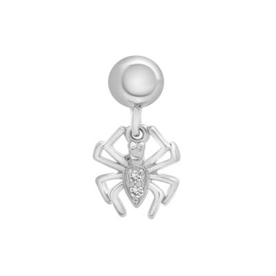 Diamond Accent Spider Bead Charm in Sterling Silver