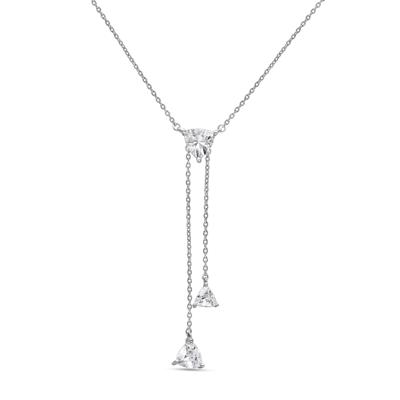 Lab Grown Trillion Diamond Lariat Necklace in 14K White Gold (1 1/2 ct. tw.)