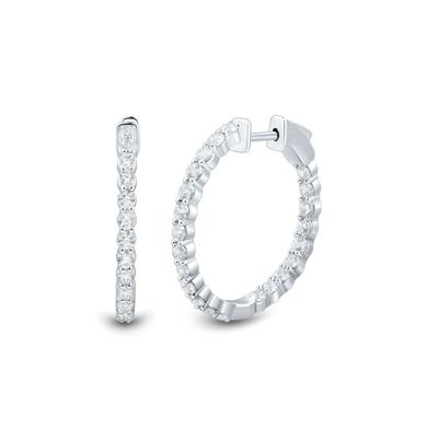 Lab Grown Diamond Inside-Out Hoop Earrings in 10K White Gold (2 ct. tw.)