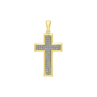 1/4 ct. tw. Diamond Cross Charm in 10K Yellow Gold