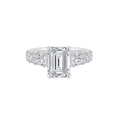 Lab Grown Emerald-Cut Diamond Engagement Ring in 14K White Gold (4 ct. tw.)